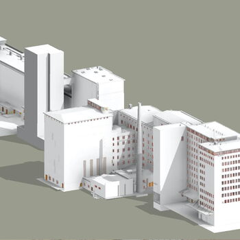 Titelbild BIM: 3D Modell in weiß auf beigem Hintergrund